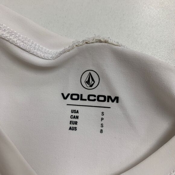 Volcom T Shirt Womens S Small White Simply Solid Short Sleeve Stone Crew Tee - Picture 7 of 9